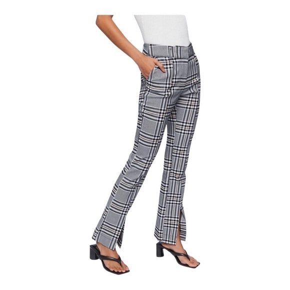 Forever 21 Plaid Split Hem Pants Size Small - Picture 1 of 4